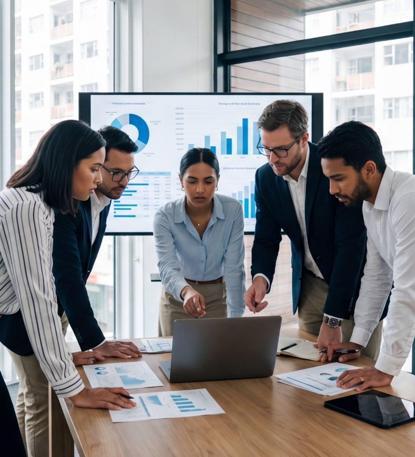 Commercial recruitment team at work