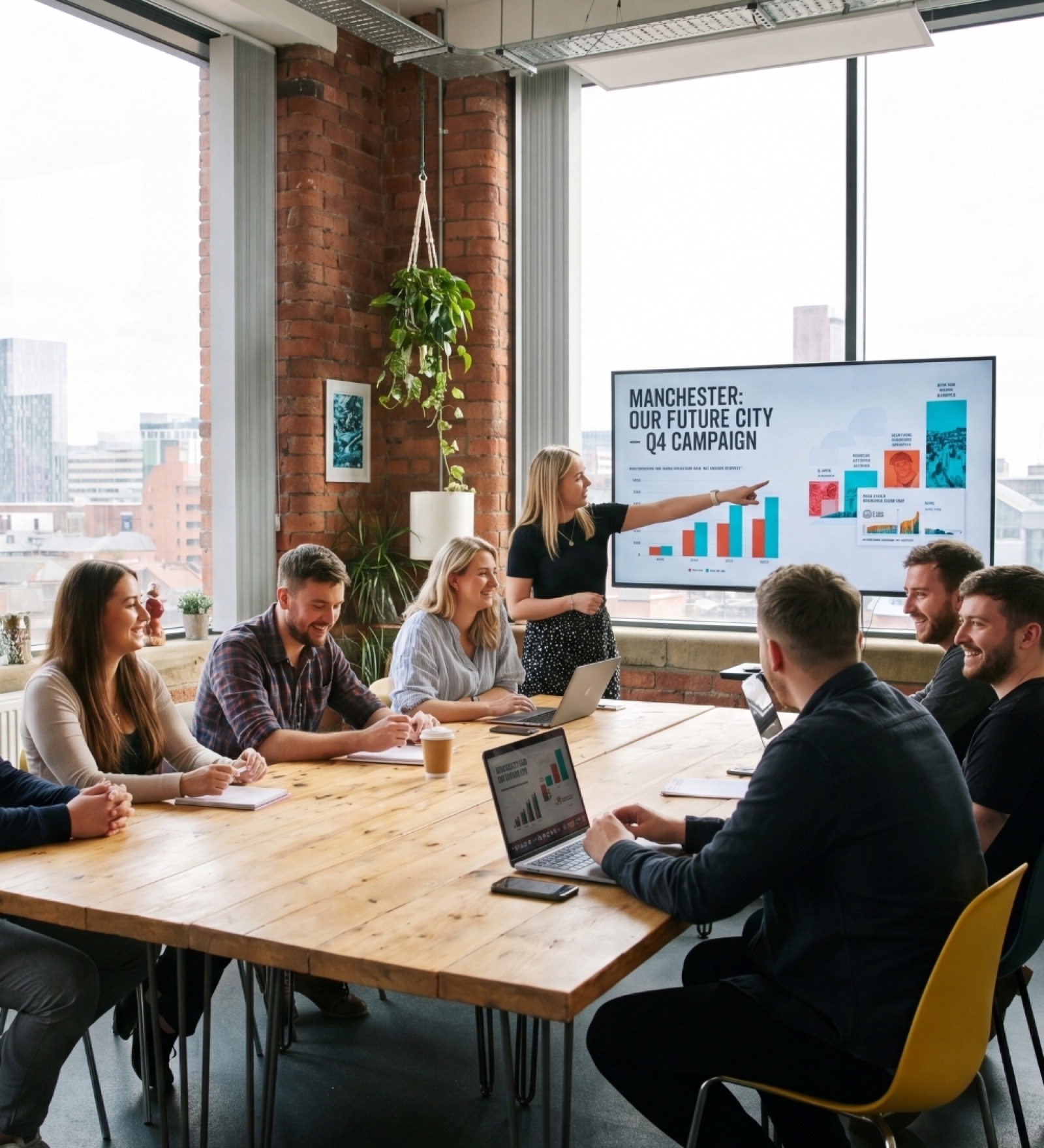 Digital marketing team collaborating