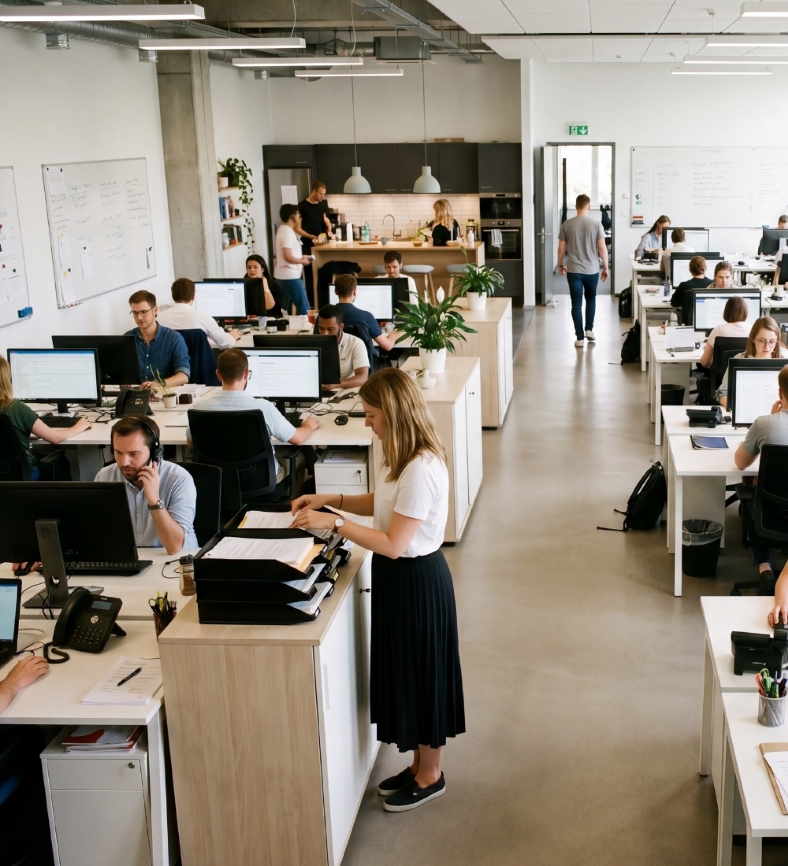 Office support team in a modern workspace